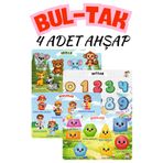 Minçu Toys Eğitici Ahşap Bul Tak Oyuncağı , Türkçe-İngilizce anlamlı, 4'lü Set + Zeka Geliştirici Oyuncak