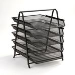 Mind Reader 5TPAPER-BLK 5 katmanlı kağıt tepsisi, dosya depolama, masaüstü düzenleyici, metal ağ, 30 cm U x 35 cm G x 14,5 inç Y, siyah