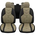 Minderland Verita Elegance Serisi - Mitsubishi Eclipse Cross ile Uyumlu Koltuk Kılıfı, Keten-Deri / Haki - VEE5403 - Kamuflaj