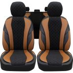 Minderland Vıp Serisi - Renault Kangoo ile Uyumlu Oto Koltuk Kılıfı, Tay Tüyü-Deri / Bordo*siyah*siyah - Bordo - Siyah