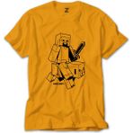 Mine-Craft Sketcky Steve Sarı Tişört Liyada - 5XL