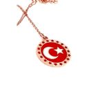 Mine işçiliği 925 ayar gümüş rose ay yıldız kolye