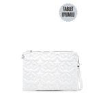 minebag Tablet Boy Dikişli Clutch Suni Deri Kadın Yıldız Çapraz Çanta Tbstar Beyaz