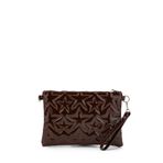minebag Yıldız Dikişli Clutch Star Kadın Çanta Kahverengi Rugan