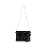 minebag Yıldız Dikişli Clutch Star Kadın Çanta Siyah Rugan