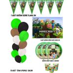 Minecraft 24 Kişilik Doğum Günü Parti Malzemeleri Süsleri Partymix