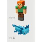 Minecraft Alex ve Mavi Aksolotl Axolotl Set Hareketli Eklemli Figür