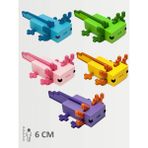 Minecraft Axolotl Aksolotl Set Pembe Sarı Mor Yeşil Mavi Figür - Çok Renkli
