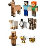 Minecraft Çiftlik Set Steve Alex Köylü Arı Tavuk Koyun Inek Keçi At - beyaz