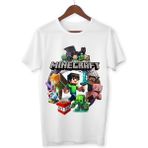 Mınecraft Çocuk Yetişkin Beyaz T-Shirt Steve Unisex Çocuk Tişört - 001-Beyaz - 10 Yaş