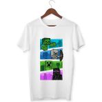Mınecraft Çocuk Yetişkin Beyaz T-Shirt Unisex Çocuk Tişört - 001-Beyaz - XL