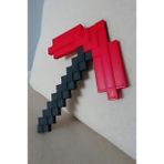 Minecraft Elmas Kazma Figür Oyuncak 24 cm - Kırmızı - Siyah