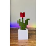 Minecraft Kırmızı Çiçek Saksı Figürü
