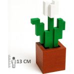 Minecraft Lale Beyaz Saksı Tulip Çiçek Dekoratif Figür