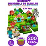 Minecraft Manyetik Küpler - 200 Parça Zeka Geliştirici Blok Oyuncak 3+ Yaş Eğitici Oyuncak Seti - yok