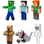 Minecraft Serüven Seti Zombi Skeleton Steve Alex Kurt Köylü - Mavi