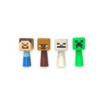 Minecraft Sprunki Figür 4 adet 7 cm Steve, Köylü, İskelet, Creeper