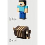 Minecraft Steve ve Armadillo Set Hareketli Eklemli Figür - Kahverengi