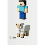 Minecraft Steve ve Beyaz Koyun Sheep Set Hareketli Eklemli Figür