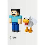 Minecraft Steve ve Chicken Tavuk Set Hareketli Eklemli Figür - Beyaz