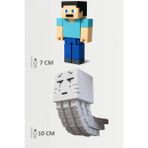 Minecraft Steve ve Ghast Set Hareketli Eklemli Figür - Beyaz