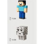 Minecraft Steve ve Ghast V2 Set Hareketli Eklemli Figür - Beyaz