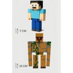 Minecraft Steve ve Golem Set Hareketli Eklemli Figür - Bej