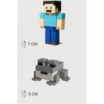 Minecraft Steve ve Gri Kurbağa Frog Set Hareketli Eklemli Figür