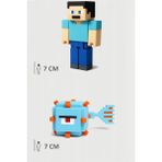 Minecraft Steve ve Guardian Set Hareketli Eklemli Figür - Mavi