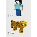 Minecraft Steve ve Ocelon Set Hareketli Eklemli Figür - Gold (Altın Sarısı)