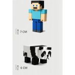 Minecraft Steve ve Panda Figür