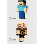 Minecraft Steve ve Piglin Brute Set Hareketli Eklemli Figür - Gold (Altın Sarısı)
