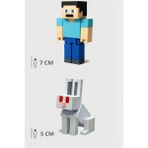 Minecraft Steve ve Rabbit Tavşan Set Hareketli Eklemli Figür - Beyaz