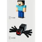 Minecraft Steve ve Spider Örümcek Set Hareketli Eklemli Figür - Kırmızı