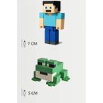 Minecraft Steve ve Yeşil Kurbağa Frog Set Hareketli Eklemli Figür