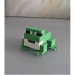 Minecraft Tarzı Dekoratif Kurbağa Figürü Piksel Tasarım Mini Oyuncak 3D Model Biblo