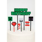 Minecraft Temalı Pasta ve Muffin Cupcake Süsleme Seti (7 Parça)