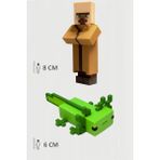 Minecraft Villager Köylü ve Yeşil Aksolotl Axolotl Set Hareketli Eklemli Figür