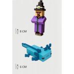 Minecraft Witch Cadı ve Mavi Aksolotl Axolotl Set Hareketli Eklemli Figür
