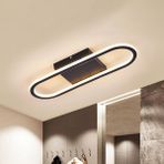 Minel Dekor LED Lıghtıng Minel Dekor Oval -35-15CM Plafonyer A++ Ledli Modern Avize Koridor Hol Aydınlatma - Siyah