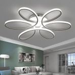 Minel Dekor LED Lıghtıng Minel Dekor Papatya Model LED 50CM, Tavan Lambası, Modern Aydınlatma, Dekoratif Şık Avize - Gri