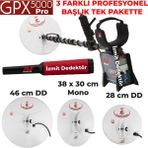 Minelab Gpx 5000 Pro Paket Izmit Dedektör Metal Altın ve Define Dedektörü 3 Başlıklı Set - Uzunluk: 110 cm – 130 cm ayarlanabilir