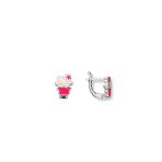 Mineli Hello Kitty Gümüş Kız Çocuk Küpesi 0.7X0.9 Cm