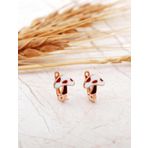 Mineli Mantar Rose Gümüş Çocuk Küpe 7288