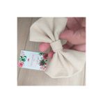 MİNELLASTORE Okul Hediyelik Açık Kahve Keten Duck Kumaş Klipsi Fiyonk Toka