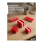 Minelly Mag-Blok Kırmızı Beyaz Sonsuz Stres Küpü - Modüler Katla aç