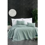 Minelya Home Collection 6 Parça Lastikli Çarşaflı Ve Nakışlı Terra Çift Kişilik Su Yeşili Pamuk Pike Takımı