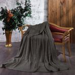 Minelya Home Triko Örgü Battaniye 220X240 cm Çift Kişilik Büyük Boy - Antrasit - 220 x 240 cm