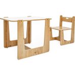 Minera 2-4 Yaş Turna Model Ahşap Montessori Aktivite Oyun Çalışma Masa Ve Sandalye Seti (1 Masa + 1 Sandalye) - Kahverengi