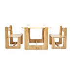 Minera 2-4 Yaş Turna Model Ahşap Montessori Aktivite Oyun Çalışma Masa Ve Sandalye Seti (1 Masa + 2 Sandalye) - Kahverengi